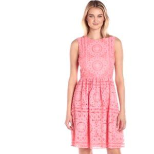 Tommy Hilfiger Women Pineapple Lace Fit and Flare Dress, Size 10, Color-Peach